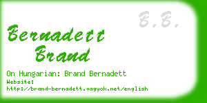 bernadett brand business card